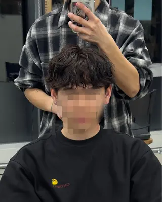 ショート パーマ December/jingumae所属・メンズパーマ 特化うえちりくのヘアスタイル