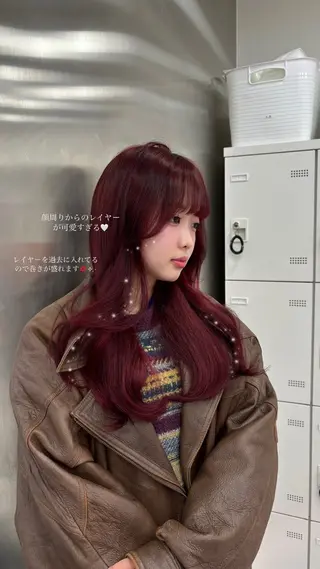 ロング カラー 表参道ハッシュカット レイヤー/リノンのヘアスタイル