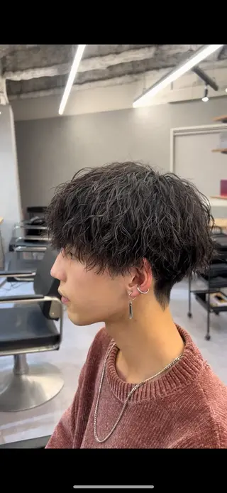 パーマ メンズ 安藤 晴大のヘアスタイル