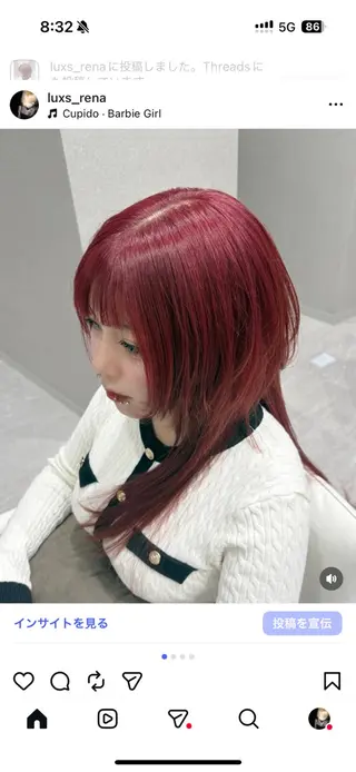 ロング ハイトーン/カラー /ウルフ/RENAのヘアスタイル