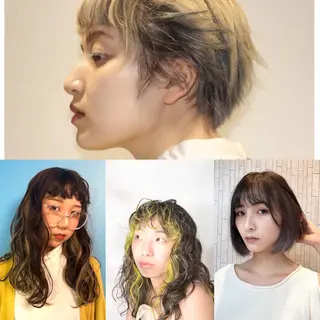 ミディアム カラー パーマ ヘアアレンジ Aya/四条烏丸/ インナーカラーのヘアスタイル