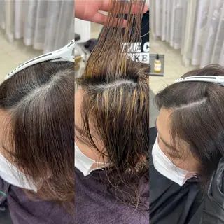 ミディアム カラー 太白区白髪ぼかし/ ボブカット/千葉達人のヘアスタイル