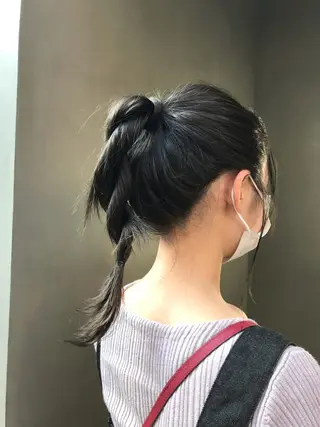 セミロング カラー ヘアアレンジ moi-meme.soe所属・タナカ リナのヘアスタイル