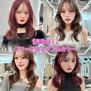 ミディアム ブリーチなしW🎀 髪質改善／はのんのヘアスタイル