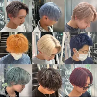 ショート カラー メンズ CHERIEブリーチ ダブルカラー　天神のヘアスタイル