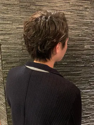 セミロング パーマ メンズ HIROGINZAプレミアムバーバー赤坂店所属・田中 千恩のヘアスタイル