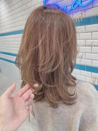 セミロング 新宿/韓国風レイヤー 髪質改善/渋谷直樹のヘアスタイル