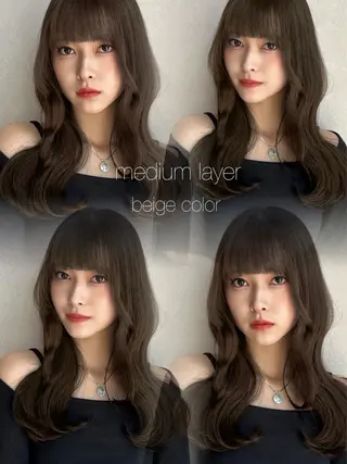 ミディアム カラー Aura所属・丸山 心 / 艶カラーのヘアスタイル