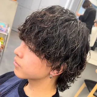 ミディアム パーマ ヘアアレンジ メンズ fifth Tokyo所属・fifth 石川 凪のヘアスタイル