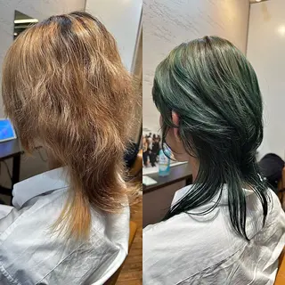 ミディアム カラー 頭から整える美容師 松田のヘアスタイル