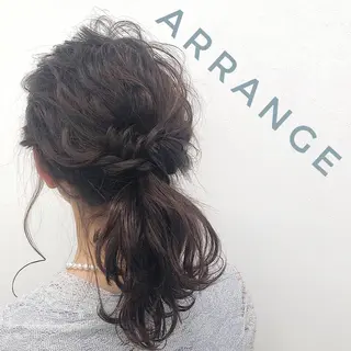 セミロング ヘアアレンジ YU-KA ✂︎ROSSOのヘアスタイル