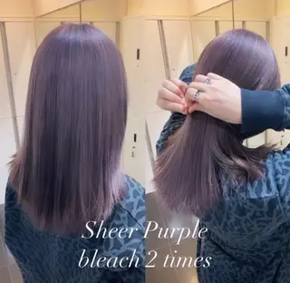 セミロング カラー ブリーチなしWカラー 🎀韓国ヘア/amiのヘアスタイル