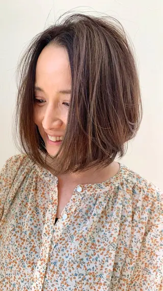 ミディアム カラー 田辺 貞和のヘアスタイル