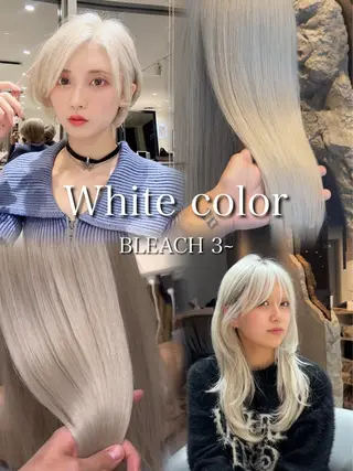 ミディアム カラー ハイトーンヘア れおん🌙のヘアスタイル