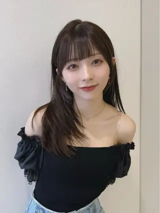 セミロング カラー COA GINZA 空也/前髪/顔まわりのヘアスタイル