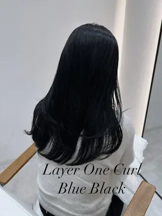 ロング カラー 赤み消し/オリーブ カーキ/福田れんのヘアスタイル