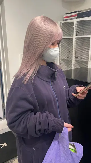 セミロング カラー パーマ ヘアアレンジ メンズ キッズ ネイル マツエク・マツパ アイブロウ 艶ハイトーン/ヘア アレンジAYAKAのヘアスタイル