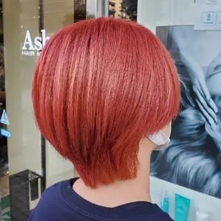 ショート カラー 推しアニメカラー🌈 ツヤ透明感カラー🦄のヘアスタイル