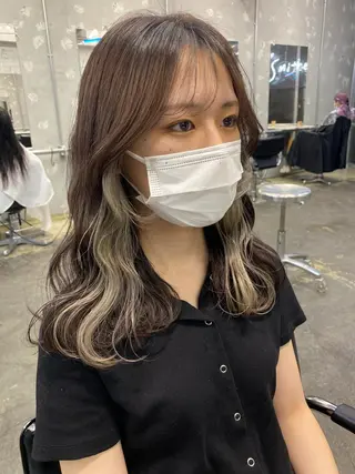 セミロング カラー 💗💗韓国レイヤー yu-ki💗💗のヘアスタイル