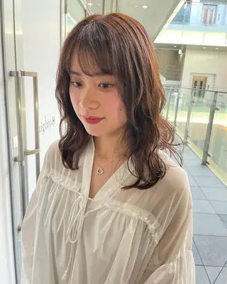 ミディアム 栄　mighty by H所属・不破一輝/栄/矢場町 ボブ/レイヤー/艶髪のヘアスタイル