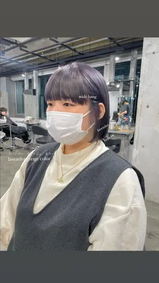 ショート カラー パーマ ヘアアレンジ メンズ キッズ ネイル マツエク・マツパ アイブロウ 透明感カラー・レイヤ ー🎀amika🎀のヘアスタイル