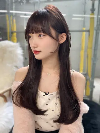 ロング カラー レイヤーカット/ 縮毛矯正/ミサキ💐のヘアスタイル