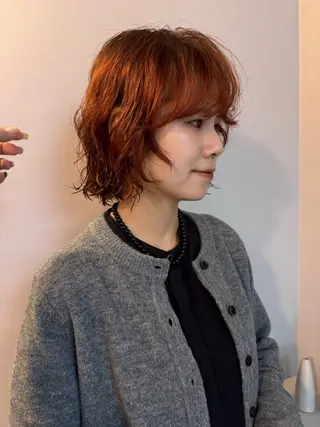 ショート カラー パーマ casey mayuのヘアスタイル