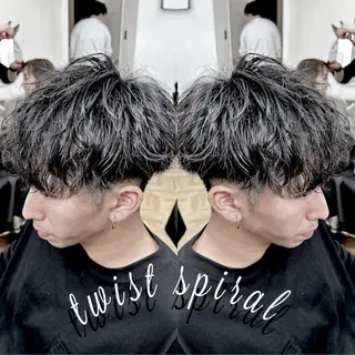 ショート パーマ メンズ 🍎ハッシュカット× 髪質改善🍎カイトのヘアスタイル