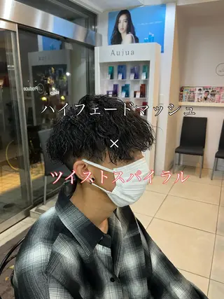 ショート パーマ メンズ 韓国風メンズ/毛流れ ヘアなら須田龍世のヘアスタイル