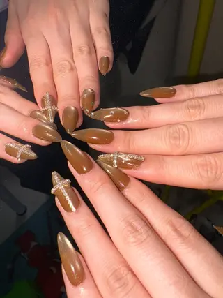 ネイル 33nail✴️栄 スミレ❇️Gel-xのネイルデザイン