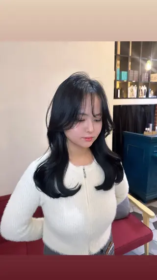 ロング カラー ヘアアレンジ 酸性縮毛矯正🧴韓国 レイヤー/髪質改善のヘアスタイル