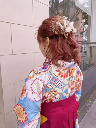 ショート カラー ヘアアレンジ チャンモリパーマ/韓 国/Minami🦋のヘアスタイル