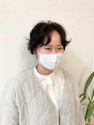 ショート パーマ 樋野 亮のヘアスタイル