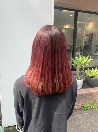 セミロング カラー stair:case 武蔵小杉店所属・艶カラーリスト 牛込萌香のヘアスタイル