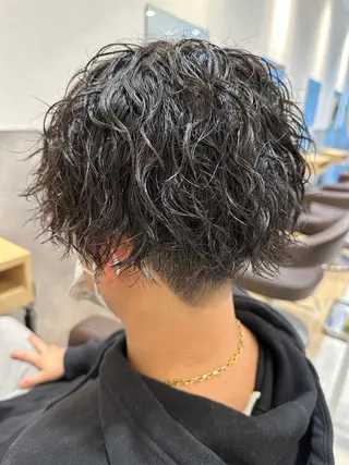 ミディアム パーマ メンズ 💈メンズ特化 美容師サキ💈のヘアスタイル