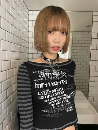 ショート カラー ボブ.顔周りカット カット/ユキカのヘアスタイル