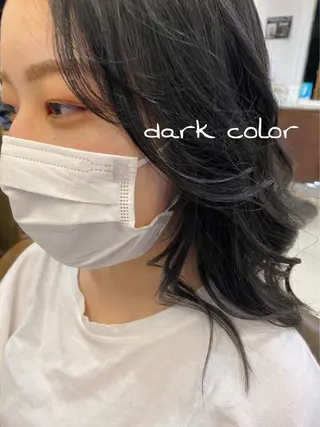 ミディアム カラー ボブ ブリーチ/miinaのヘアスタイル