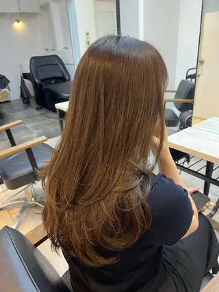 セミロング カラー 🥀韓国ヘア🥀 宮津真菜のヘアスタイル