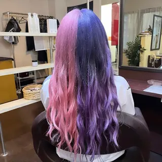 ロング カラー 編み込みエクステ/ ハイトーン りょすけのヘアスタイル