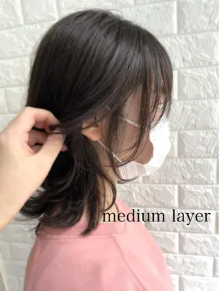 ミディアム カラー yuki🌼 Hip's decoのヘアスタイル