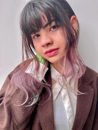 セミロング カラー 小池 楓のヘアスタイル