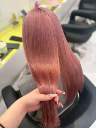 セミロング カラー ヘアアレンジ 🫧モテる💗ダメー ジレスハイトーン🫧のヘアスタイル