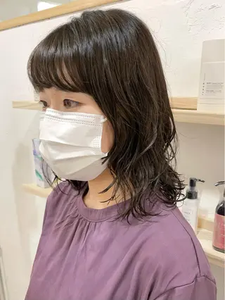 ミディアム パーマ 銀座No.1髪質改善 縮毛矯正/本木のヘアスタイル