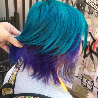 ショート カラー ホワイト&レイヤーカ ットエクステ長畠俊輔のヘアスタイル