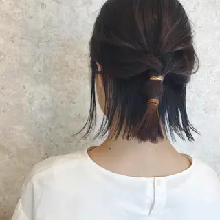 ミディアム カラー HARUNA🤍 大人ショートヘアのヘアスタイル