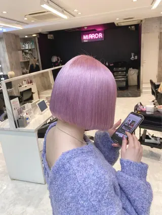 ロング ハイトーン/ピンク 💗モモ໒꒱のヘアスタイル