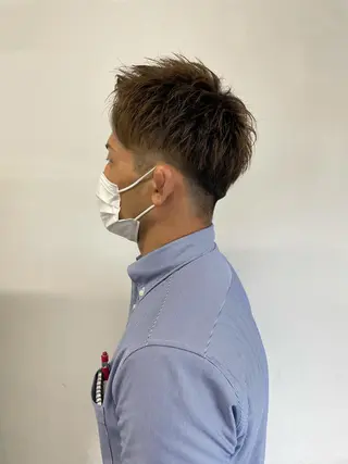 ショート カラー パーマ ヘアアレンジ メンズ キッズ ネイル マツエク・マツパ スパイキー/フェザー /波巻き/かいとのヘアスタイル