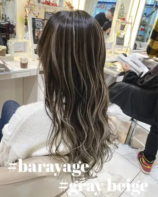 ロング カラー 山崎俊輔/髪質改善 /バレイヤージュのヘアスタイル