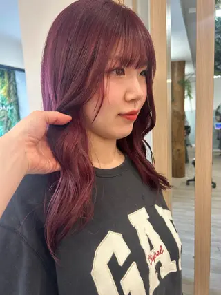 セミロング カラー 🍒透明感カラー mutsuki🍒のヘアスタイル