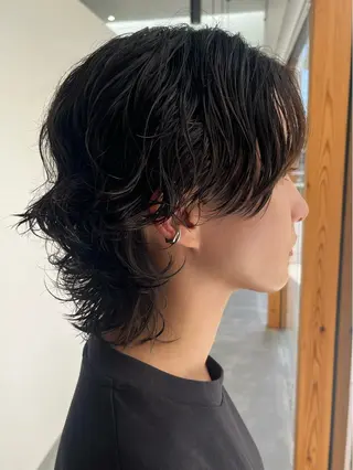 ミディアム パーマ/縮毛矯正 揚村武斗のヘアスタイル